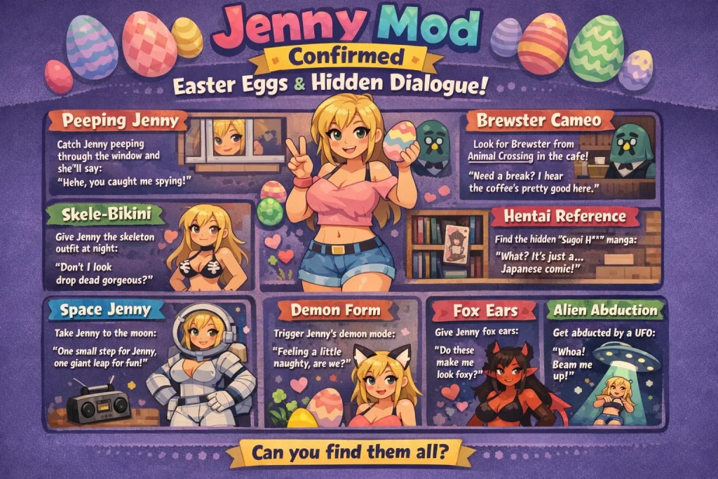 Jenny ModConfirmed Easter Eggs and Hidden Dialogue